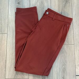 Lululemon Commission Slim-Fit ABC Pant 34x30 Warpstreme Men 34 Date Brown Red
